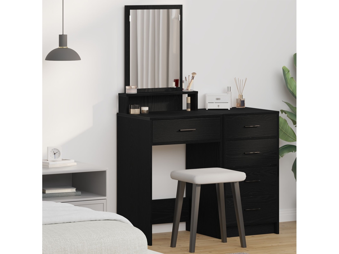 Tocador Con Cajones Negro Roble 50x41x140 Cm