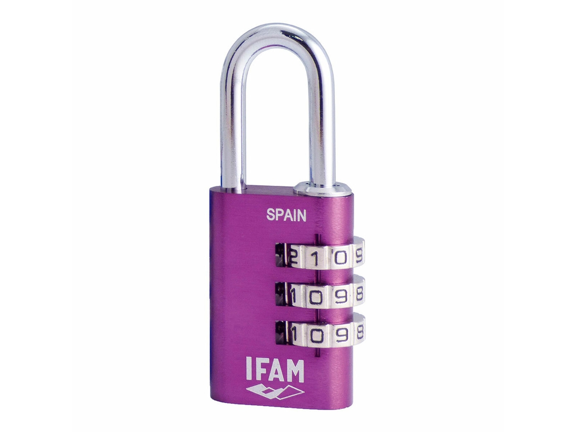 Candado con Codigo IFAM Combi30 Violeta Alumínio Acero Cromado 3 Cm