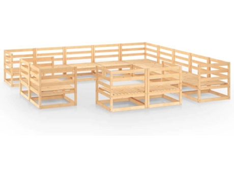 Conjunto 13 de muebles de jardín VIDAXL madera maciza de pino