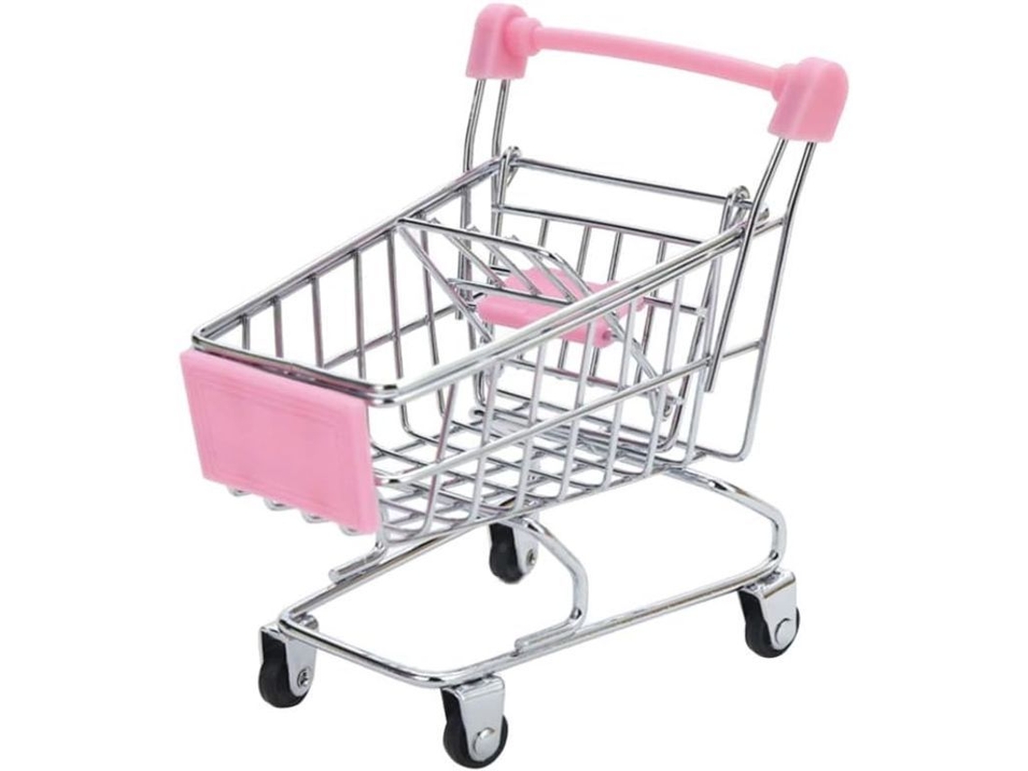 Mini Carrito De Compras De Juguete Para Niños Con Espacio De Almacenamiento Sobre La Mesa Y Material Seguro.