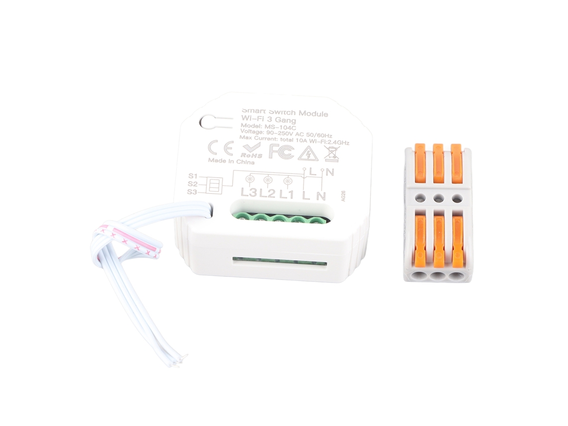 2026-módulo Interruptor Inteligente Wifi 3 Gang Control Inalámbrico Luz Hogar Compatible Altavoz Inteligente Tuya