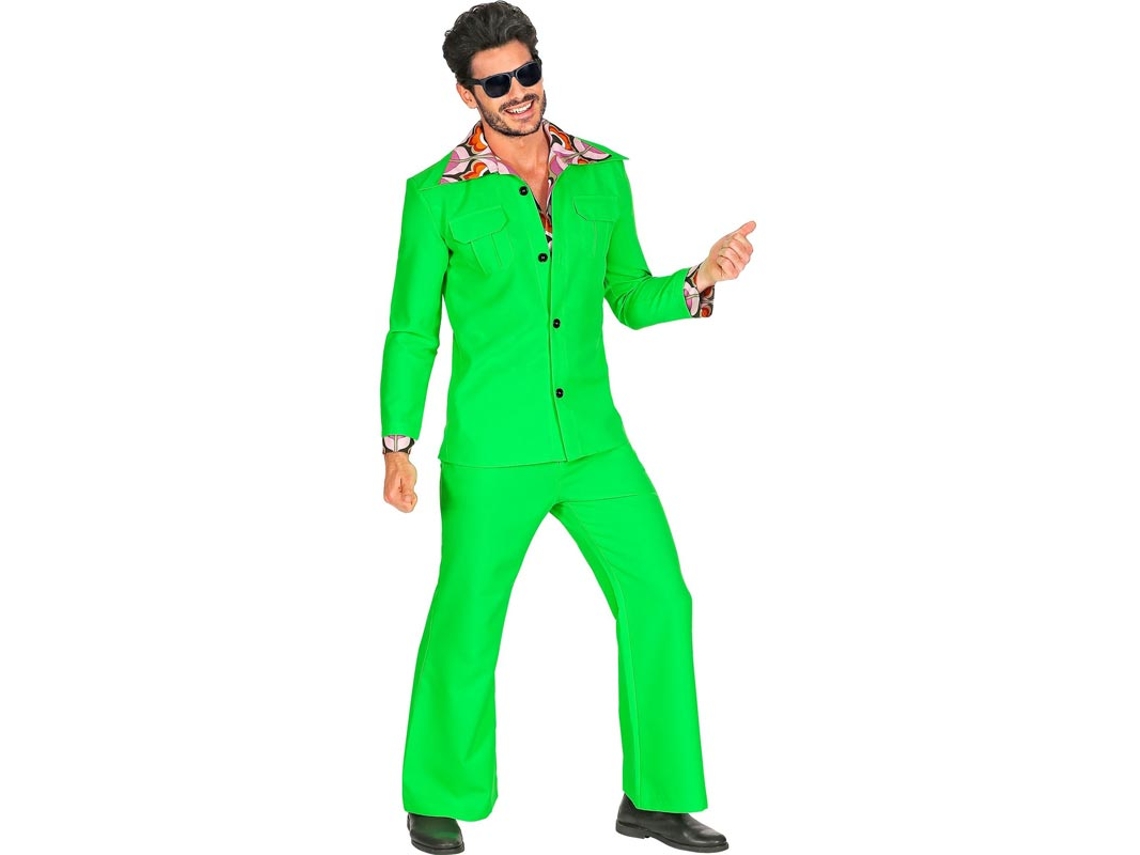 Disfraz de los años 70 Disco verde neón para hombre