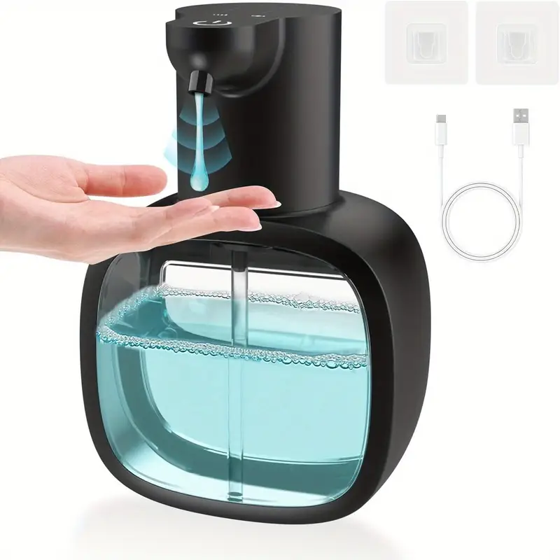 Dispensador de jabón automático Digitallab de 500 ml, 4 niveles ajustables, recargable, resistente al agua IPX5 (tipo gel negro)