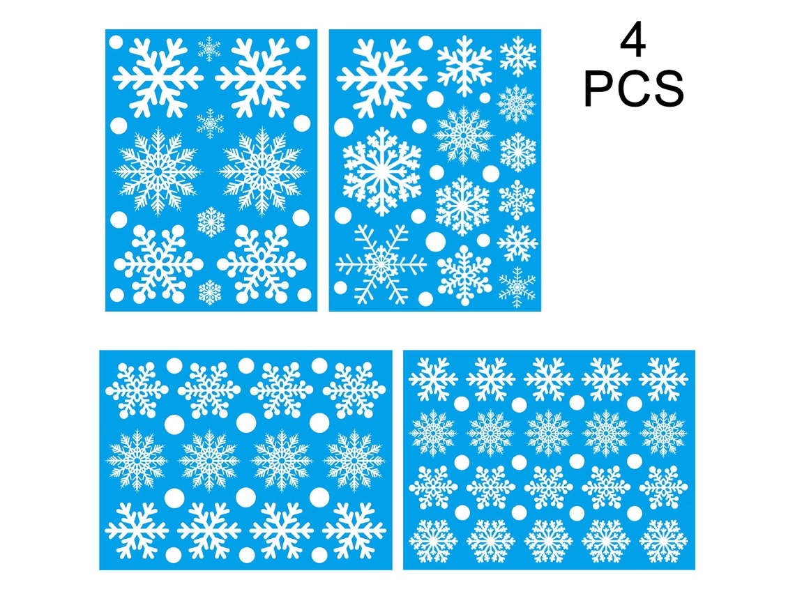 Adornos navideños festivos, exquisitos copos de nieve blancos, adhesivos estáticos, reutilizables, aptos para diversas escenas, 100 piezas, ecológicos.