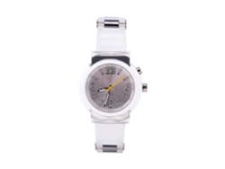 Reloj De Pulsera Analógico De Cuarzo Con Led Intermitente Y Correa De Resina Blanca Transparente.