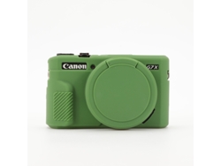 Funda de silicona para cámara Canon Powershot G7x Mark II con tapa de objetivo extraíble, color negro (Gertiz)