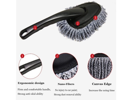 Plumero multifuncional para salpicadero de coche limpieza Interior y Exterior cepillo para limpiar polvo y suciedad herramienta para quitar el polv...