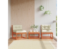 Sofás Jardín | Sofá De Exterior Con Cojines 2 Uds Madera Maciza Pino Marrón Cera Wsd969945