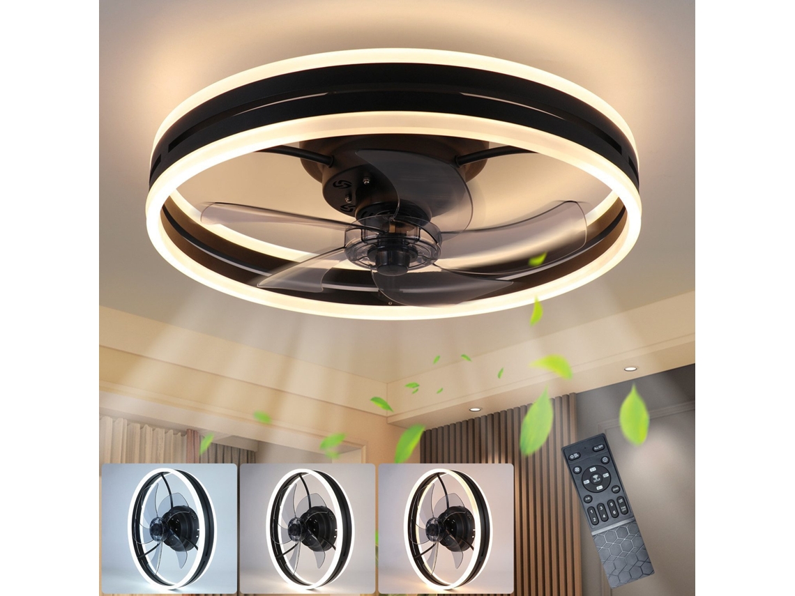 Nettlife Ventilador De Techo Con Iluminación Led Y Control Remoto, Plafón Silencioso Y Regulable Con Temporizador