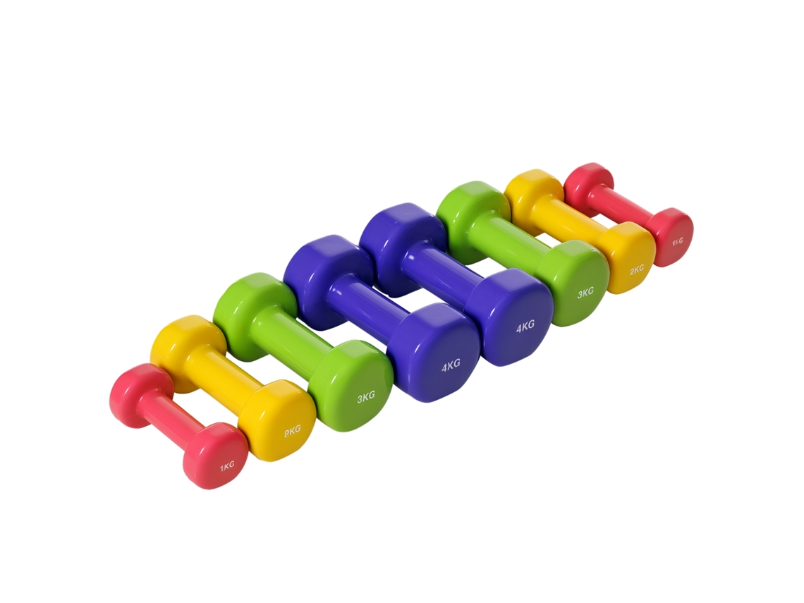 Halteres Hexagonais 8pcs 20kg Neoprene Multicolor