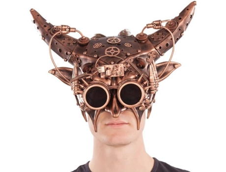 Máscara DISFRAZZES Cobre Con Cuernos Steampunk