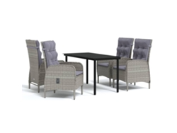 Maison Exclusive - Juego De Comedor Para Jardín 5 Piezas Con Cojines Gris Y Negro