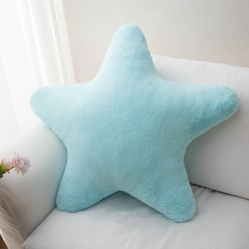 (azul 60cm) Almofada Decorativa Em Formato De Estrela, Almofada Macia De Pelúcia Para Cama