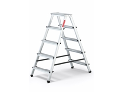 Escalera Plegable De Aluminio, 5 Peldaños, 2x5, Doble Cara, Para Uso Doméstico, Baulich
