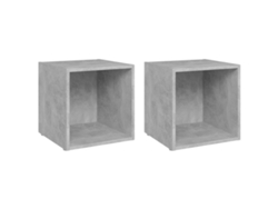 Estantería/Muebles de TV 2 Pzs 37X35X37 Cm Contrachapado Gris Cemento