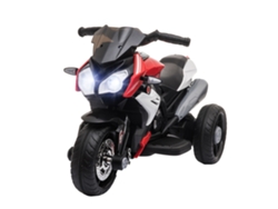 Moto Eléctrica Infantil 3 Ruedas 6v 3km/h Luces Sonido Negro Rojo