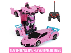 Coche eléctrico RC 2 en 1, robot transformable, vehículo deportivo, coche de control remoto para niños, juguete de deformación genial, Aeuzwr