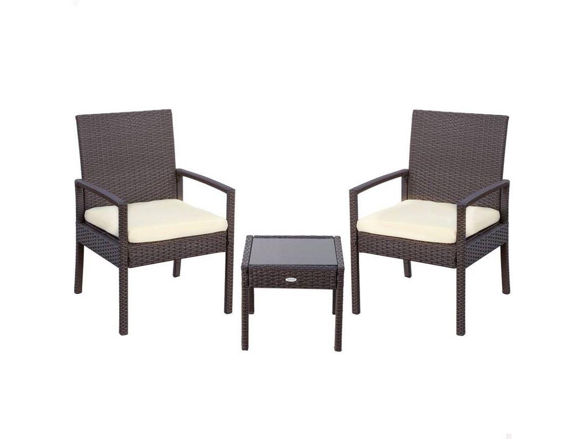 Conjunto muebles terraza con sillones y mesita ratán Aktive
