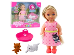 Mini juego de muñecas con cama para cachorro y gatito y comedero B.active
