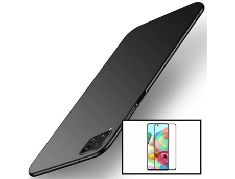 Kit Funda y Protector de Cristal Templado Samsung Galaxy A42 5G Full Cover Negro