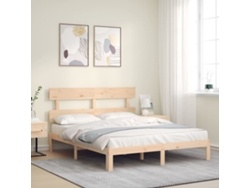 Estructura De Cama Sin Colchón Madera Maciza De Pino 160x200 Cm