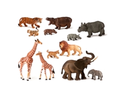 Figuras Animales Salvajes Y Bebés 12 Unidades MINILAND