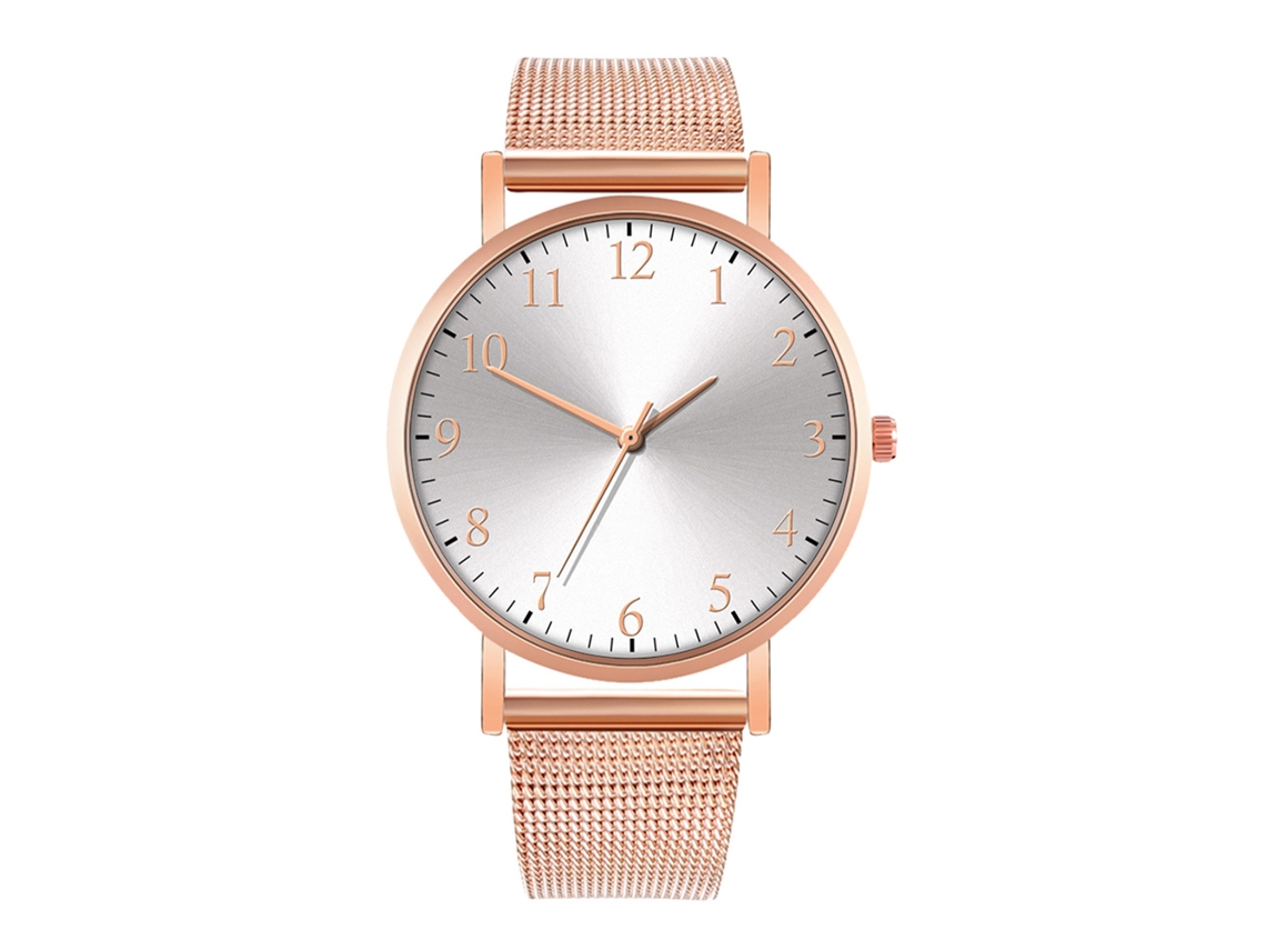 Reloj De Moda Para Hombre Y Mujer Con Correa De Malla, Esfera Redonda Y Movimiento De Cuarzo (6)