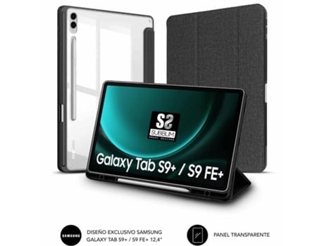 Funda SUBBLIM Clear Shock para Tablet Samsung S9/ Fe 12.4'/ Negra