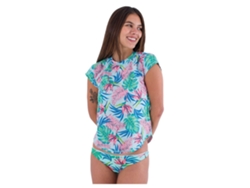 Camiseta de Surf de Manga Curta Java Tropical Colorido Shurley