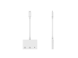 Conversor Adaptador Splitter Dual Para Audio Aux Con Puerto De Carga Y Jack De Auriculares 3.5mm Compatible Con Ios