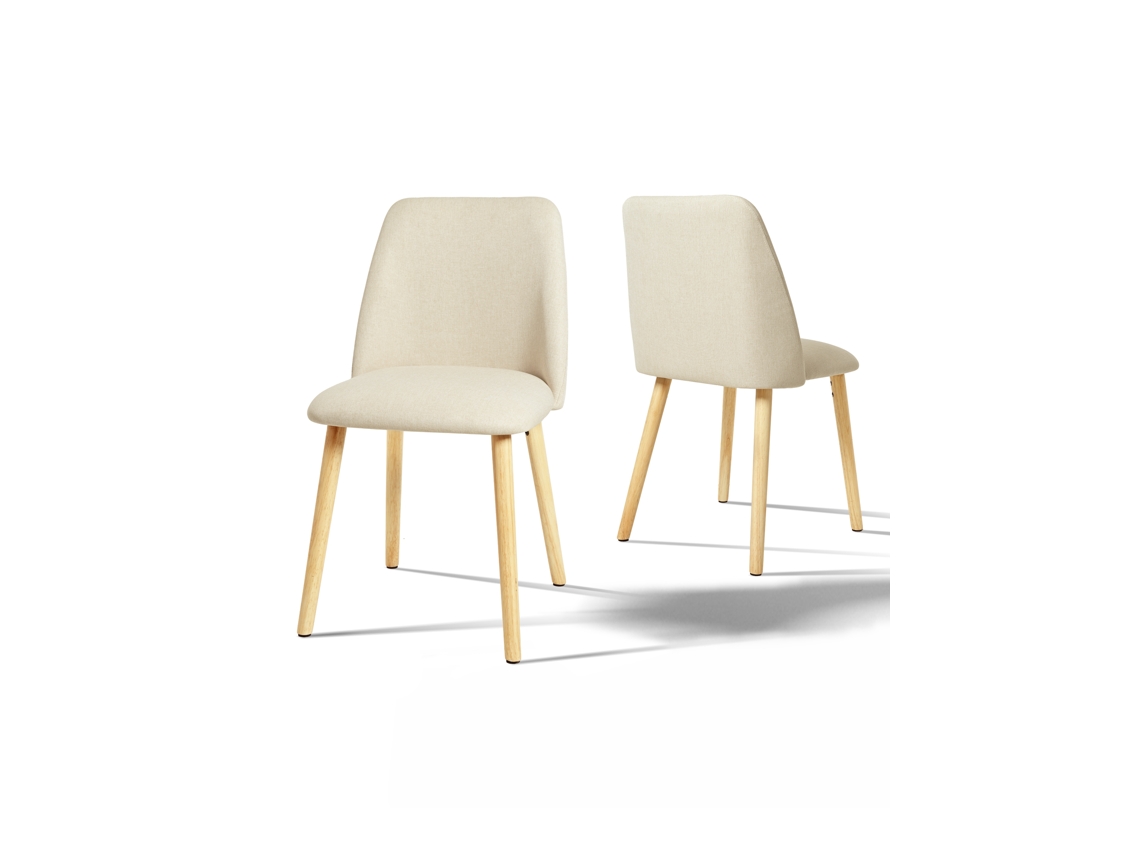 Sillas De Comedor Goeurvant 421(pack De 2, Crema, Tela)