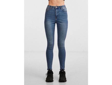 Calça PIECES Jeans Cintura Alta Dana Skinny Fit Mb402 Azul M / 32 Mulher