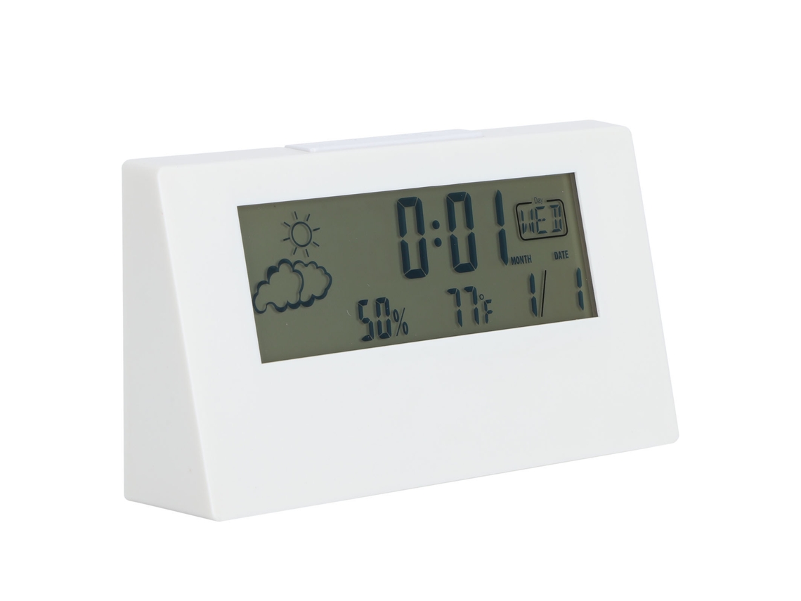 Reloj Despertador Electrónico Transparente Led Con Calendario Perpetuo, Temperatura, Humedad Y Display Silencioso Para Oficina Y Regalos