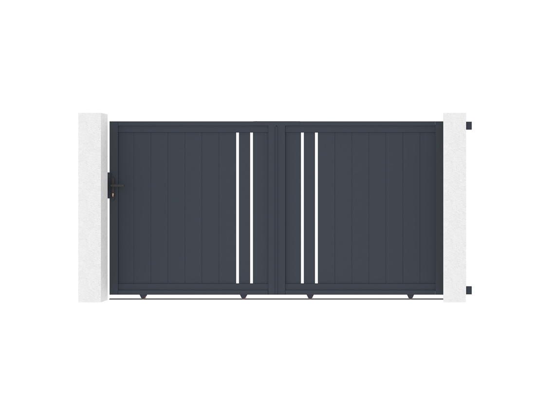 Puerta corredera 3m giona h.180 aluminio gris