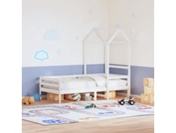 Techo De Cama Infantil Madera Maciza Pino Blanco 98x70x176,5 Cm