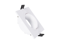 Aro Downlight Cuadrado Basculante para Bombilla LED GU10 / GU5.3 Corte Ø 75 mm