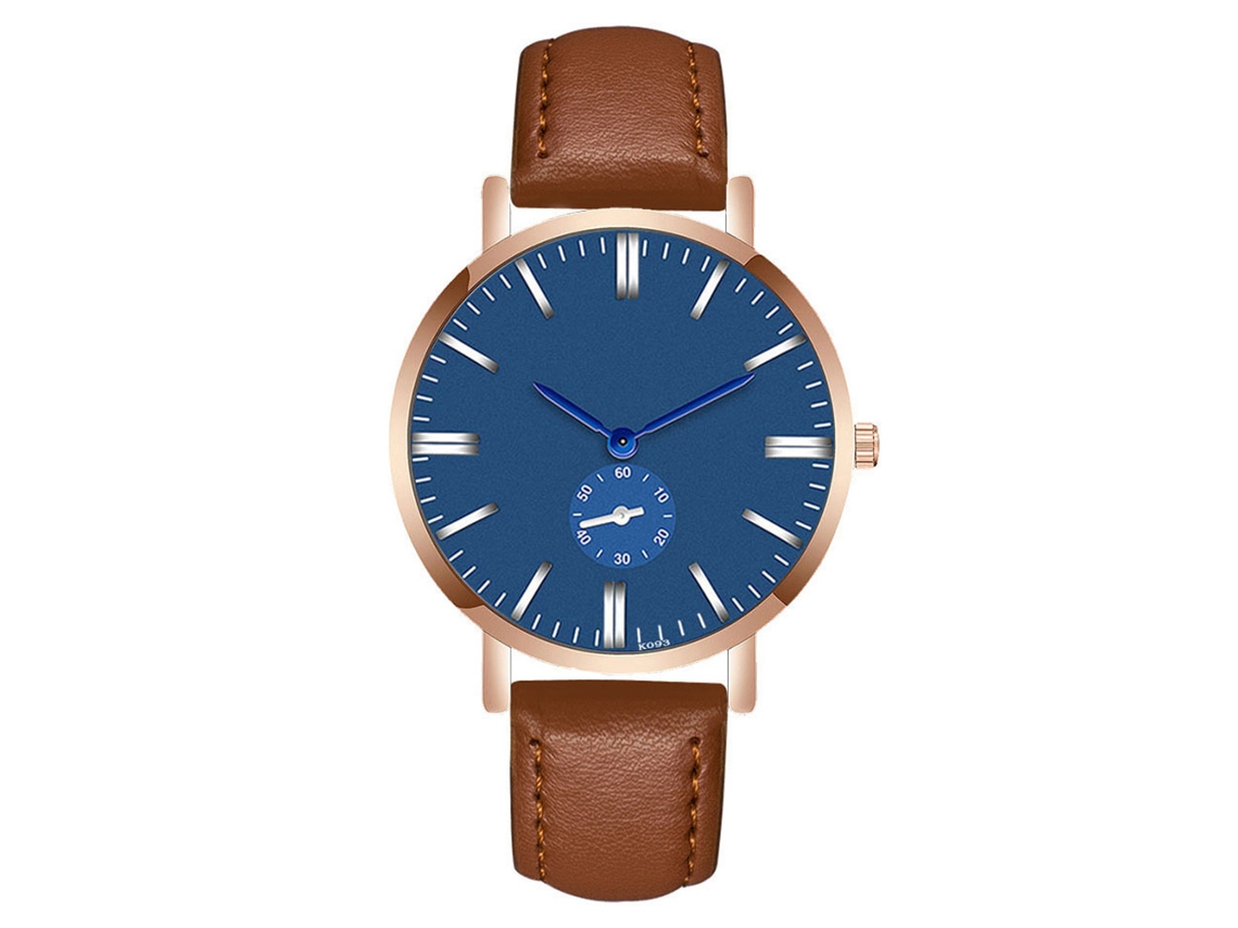 Reloj De Pulsera Analógico De Cuarzo Para Hombre Con Esfera Negra Y Correa De Piel Sintética.