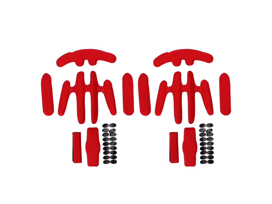 2026-2 Sets Kit Relleno Casco Espuma Hot Pressing Con Gancho Y Loop Forro Casco Bicicleta Moto Eléctrica Rojo Talla Universal