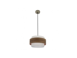 Lámpara colgante Myriam 1xe27 Cuero/Madera oscura Regx40x40 Cm Fabrilamp