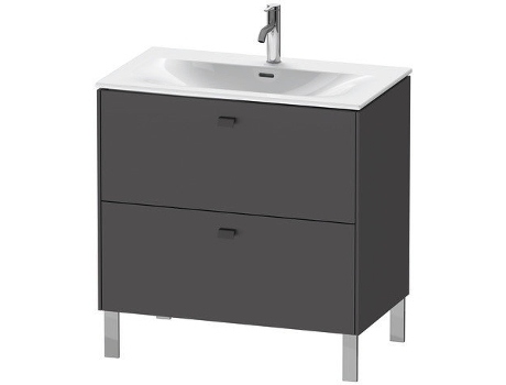 Mueble de lavabo DURAVIT Brioso vertical 82,0 x 47,9 cm 2 cajones cajón superior incl. recorte de sifón y delantal para lavabo Viu 234483