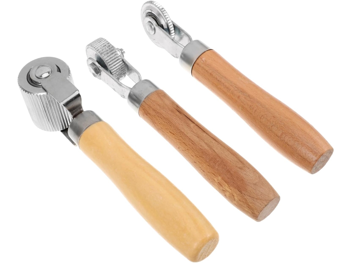 Rodillo Metálico Para Reparación De Neumáticos, Mango De Madera, Apto Para Coches Y Camiones Ligeros.