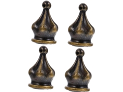 Juego De 4 Tapas Decorativas Para Extremos De Lámparas En Bronce Verde Antiguo, Rosca Interna De 10 Mm.