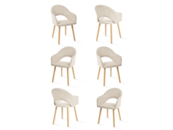Sillas De Comedor Goeurvant 1316(pack De 6, Beige, Tela)