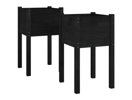 Jardinera VIDAXL 810798 (40 x 40 x 70 cm - Madera - Negro)