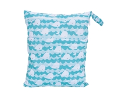 Bolsa De Pañales De Tela Reutilizable E Impermeable Para Bebés Con 2 Bolsillos Con Cremallera.