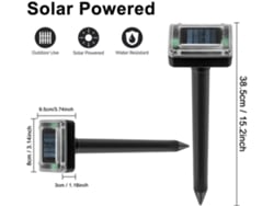 Repelente ultrasónico solar de plagas, 38,5 cm, resistente al agua, para jardines y patios exteriores.
