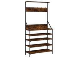 Maison Exclusive - Perchero Con Zapatero Roble Ahumado 90x34x184 Cm