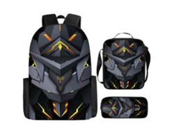 Mochila escolar estilo mecánico, conjunto de tres piezas, adecuada para niños y adolescentes PANOONA