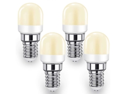 Rebe-bombilla Led E14 Para Nevera 2w (equivalente 20w-25w) 140lm Blanco Cálido 3000k Paquete De 4