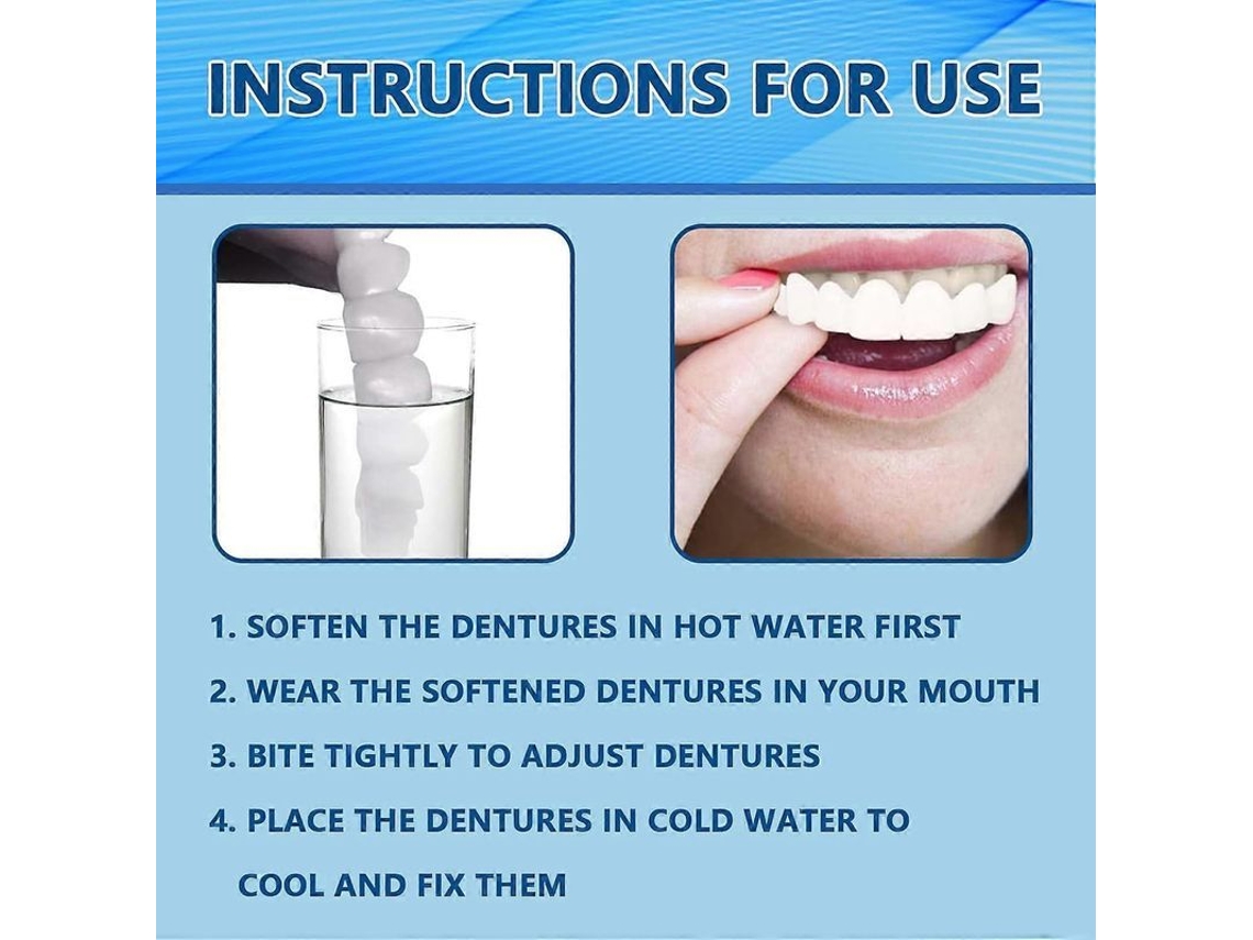 Prótesis Dentales, Carillas Postizas Con Clip Para La Parte Superior E Inferior, Prótesis Dentales Temporales Ajustables Con Clip.